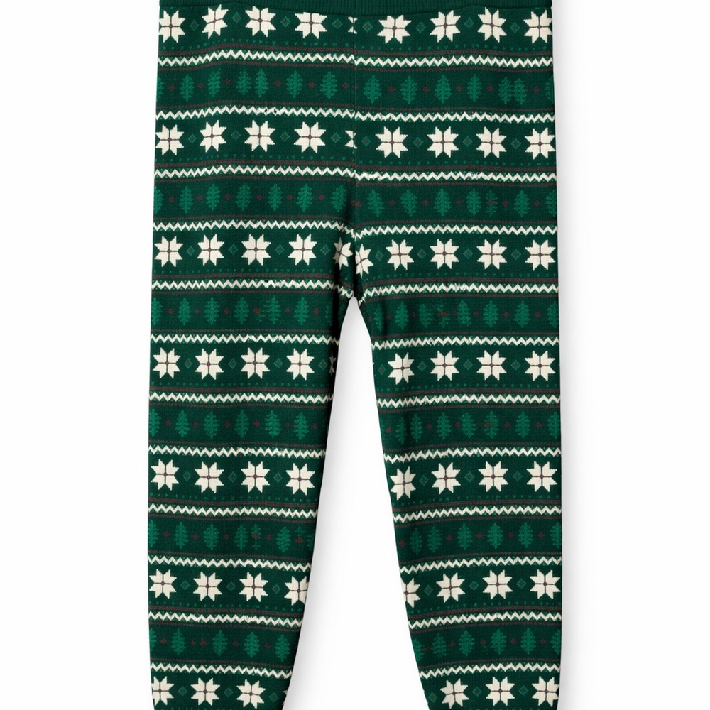 Torrid Super Soft Fleece Green Fair Isle Holiday Leggings Size 6
